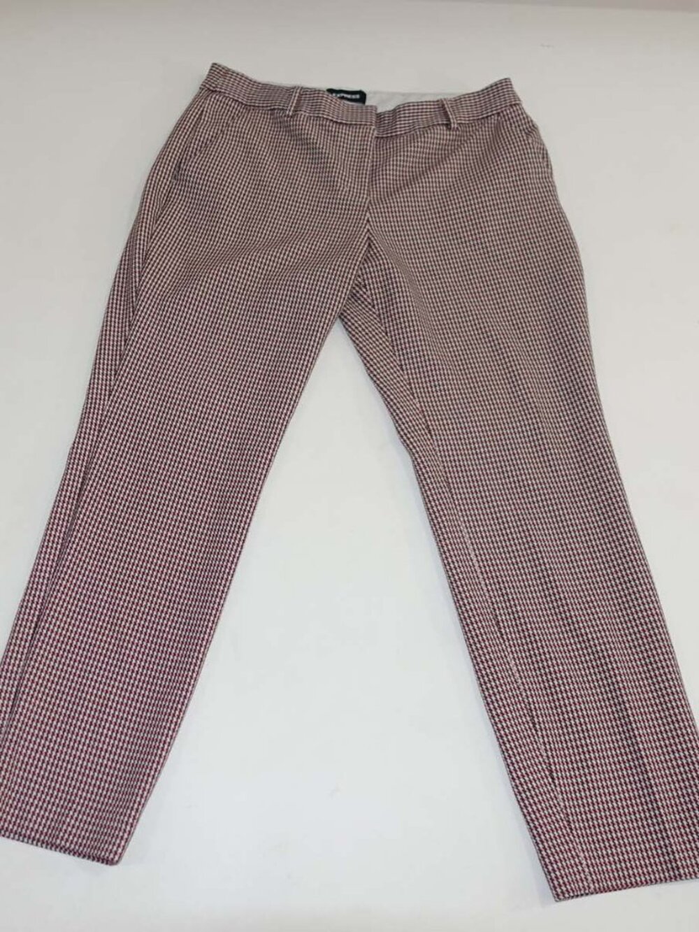 Express Women's Houndstooth Columnist Ankle Mid Rise Pants Size 10 Regular 10R